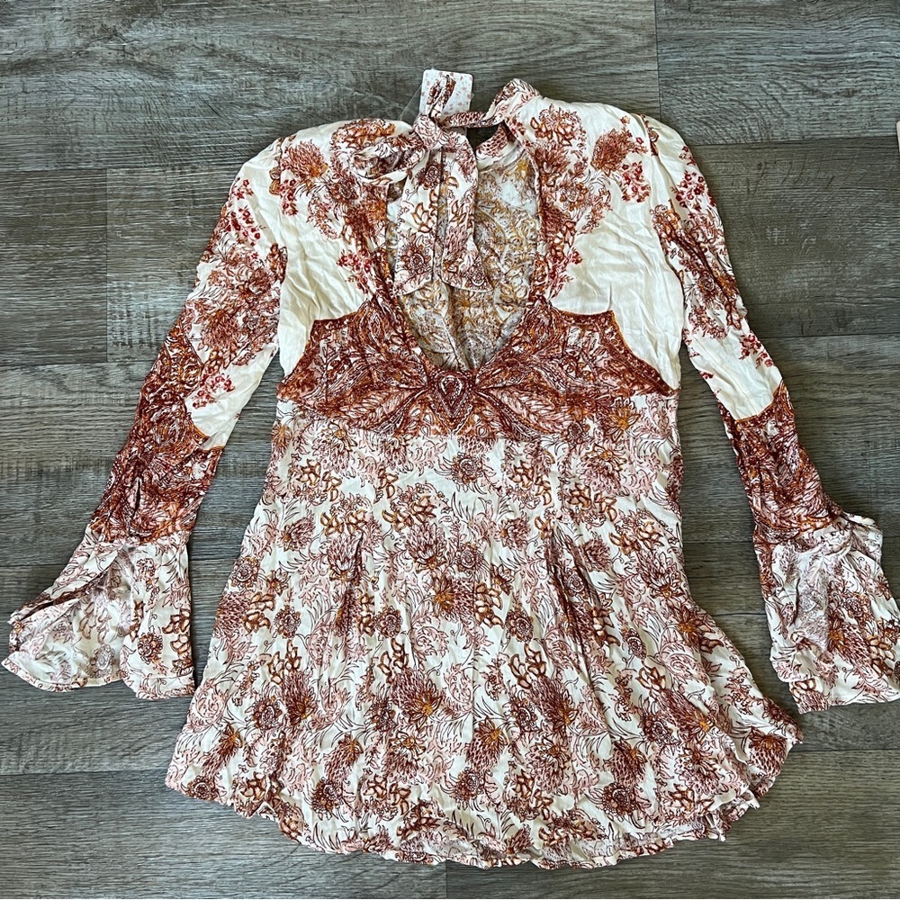 Free People Lady Luck Printed Tunic Paisley Print - Picture 5 of 7